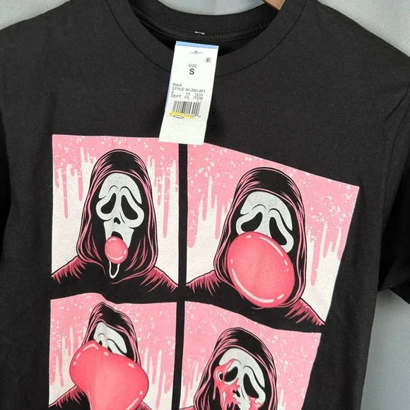 Ghost Face Scream Movie Icon Halloween Black T Shirt Size S - Picture 3 of 8